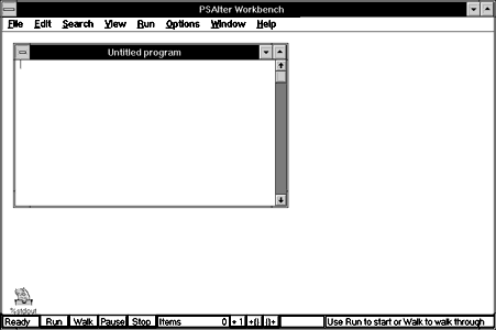 Screen shot of workbench